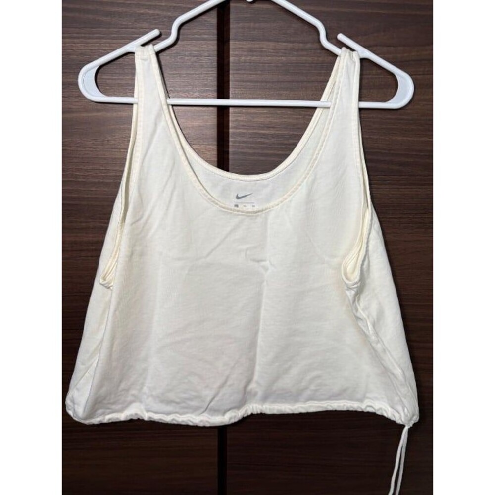 White Nike Cropped Tank Top